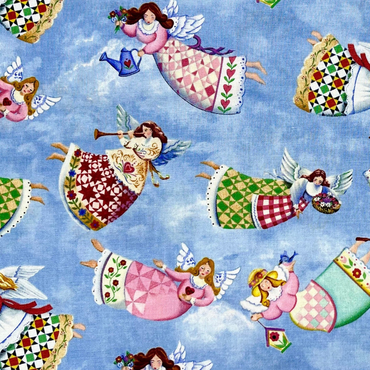 Jim Shore Angels Licensed fabric Fat Quarter, All over tossed Angels 100% Cotton Blue Rare fabric Springs Creative fabric