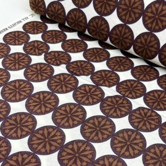 Snow Dot fabric snow flakes Geometric fabric Chocolate Brown Michael Miller CX4312