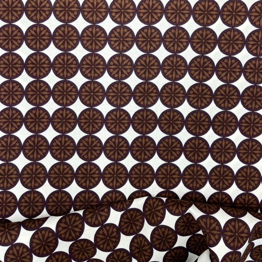 Snow Dot fabric snow flakes Geometric fabric Chocolate Brown Michael Miller CX4312