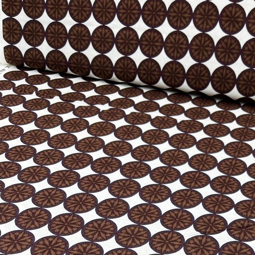 Snow Dot fabric snow flakes Geometric fabric Chocolate Brown Michael Miller CX4312