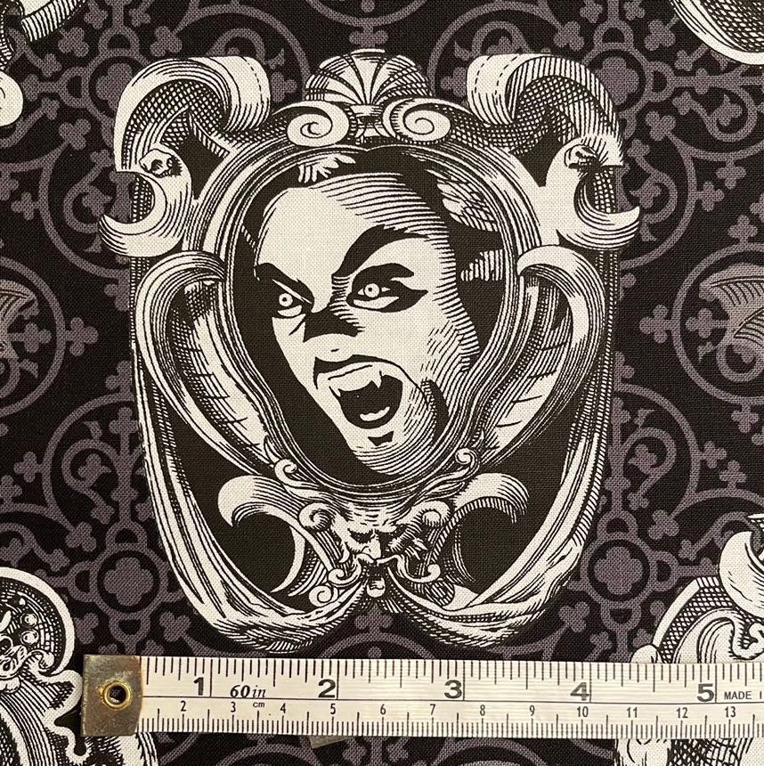 Haunted Skulls Cotton fabric Haunted Gallery Fabric Michael Miller 6635-Gray