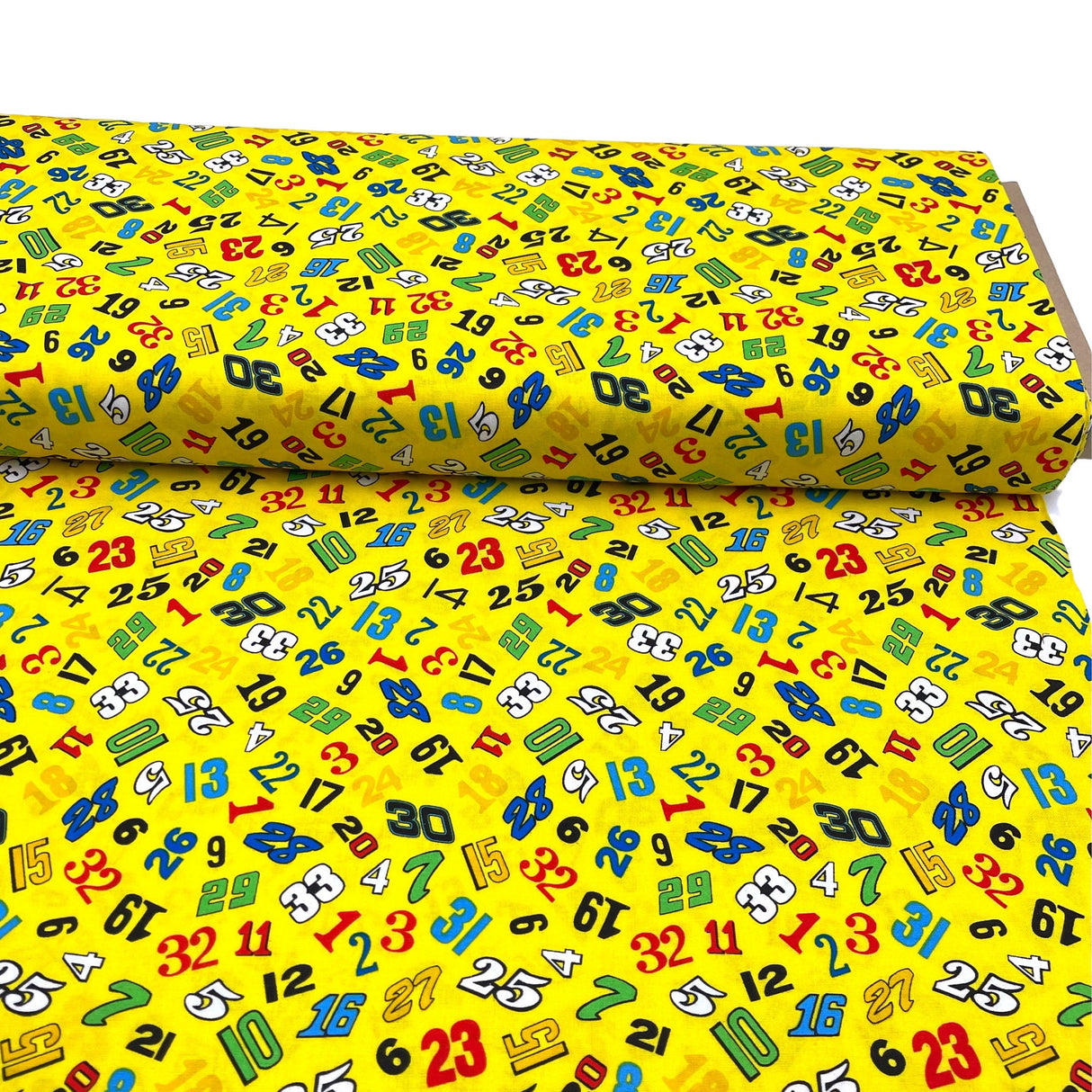 Number Fabric Fast Track Yellow Racing Cars Cotton Quilting fabric Henry Glass HG 1175-44