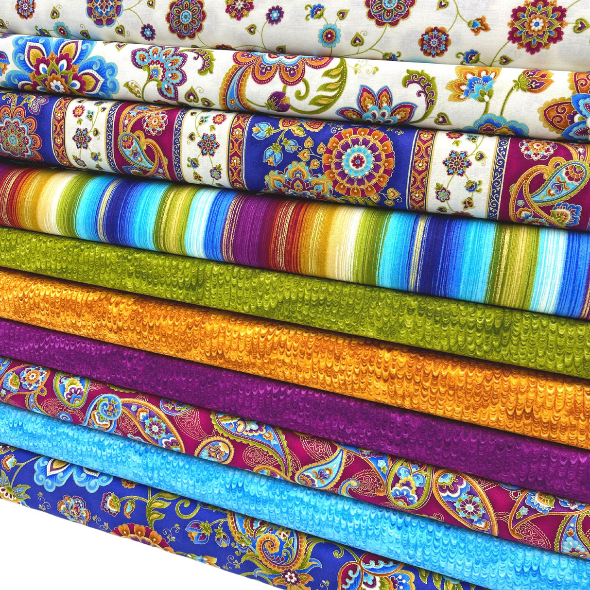 Fortuna Blender fabric 10 Fat Quarter Fabric Bundle Cotton Quilting Fabric Timeless Treasures
