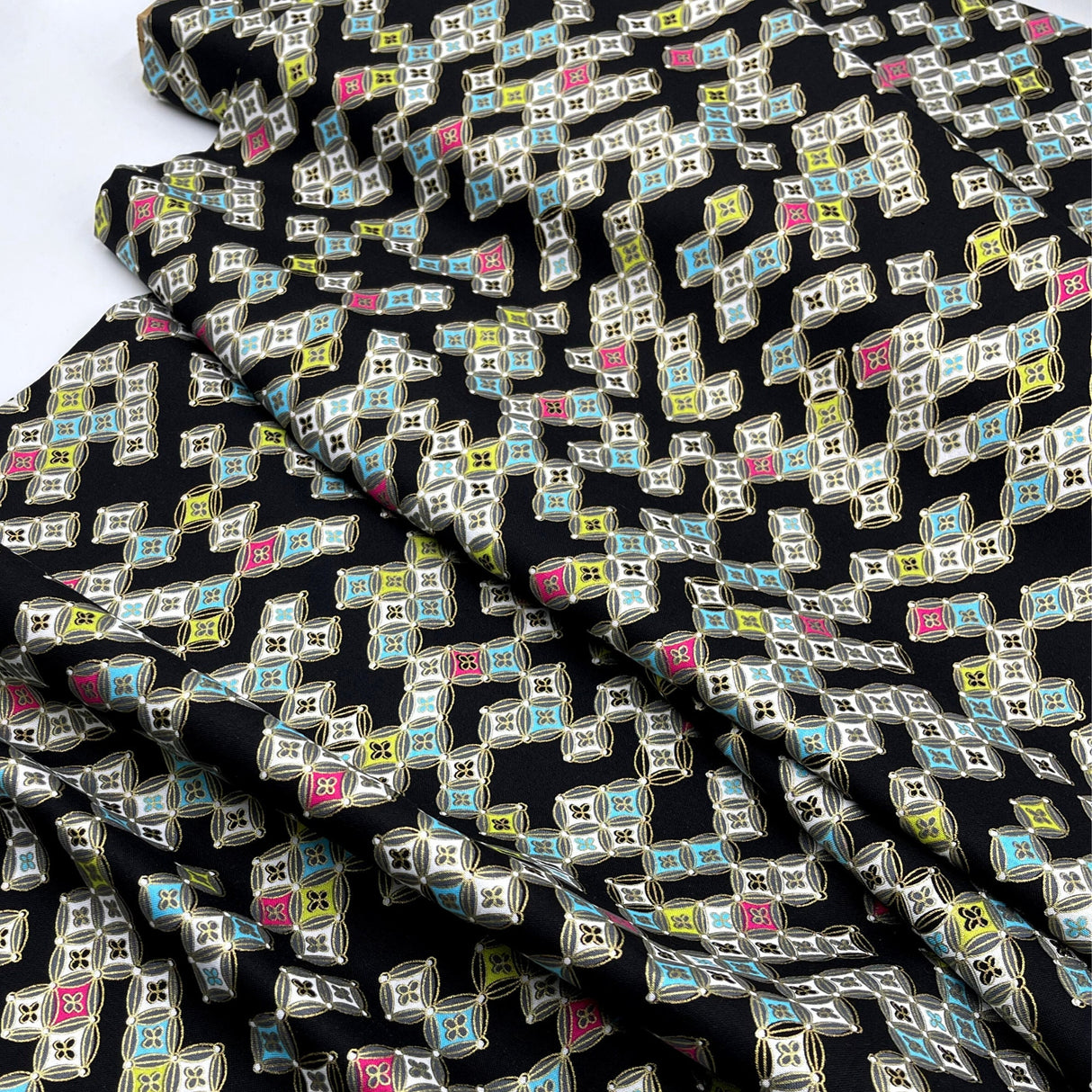 Sakura Diamonds Japanese fabric Greta Lynn Geisha Cotton Quilting fabric Benartex BT6277-12