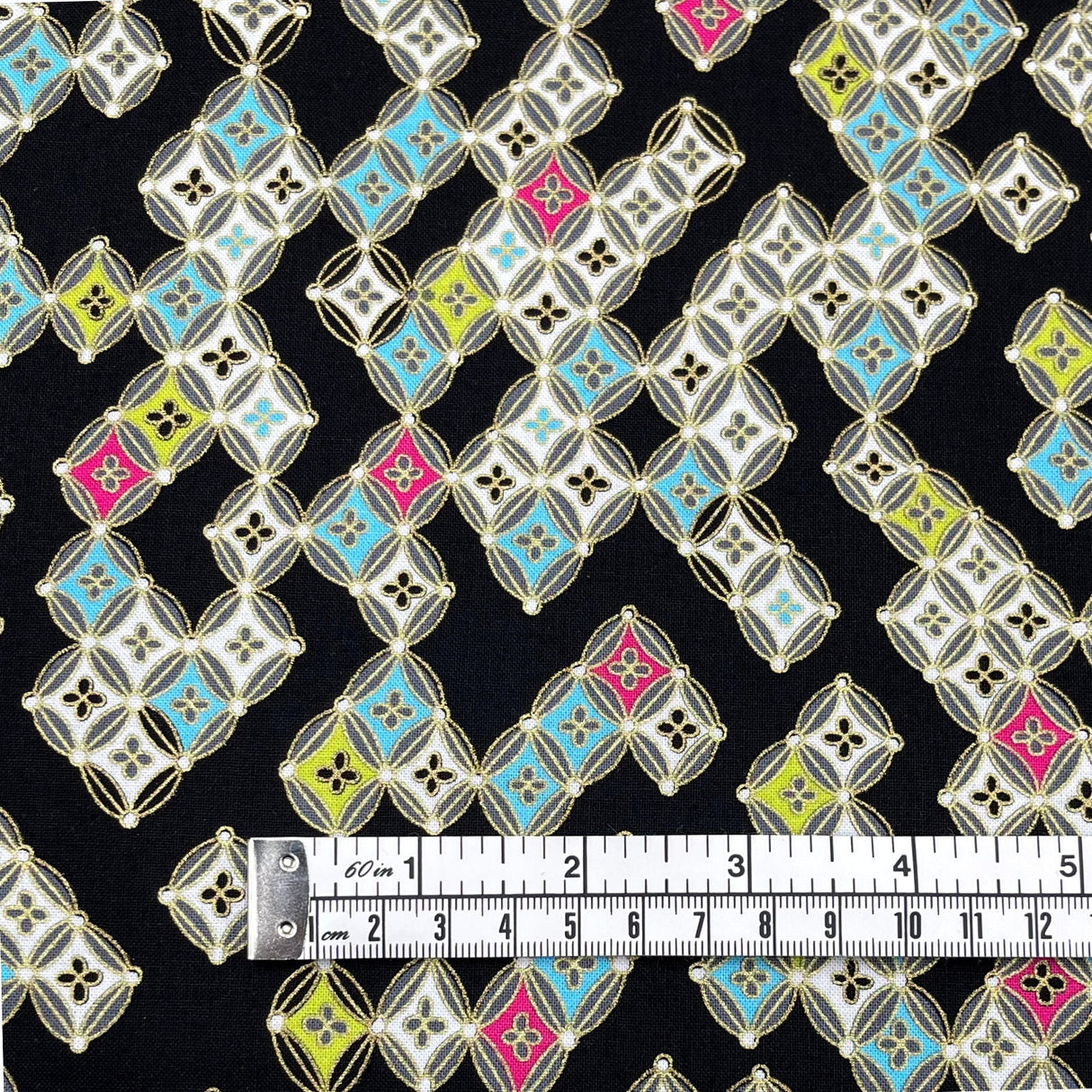 Sakura Diamonds Japanese fabric Greta Lynn Geisha Cotton Quilting fabric Benartex BT6277-12