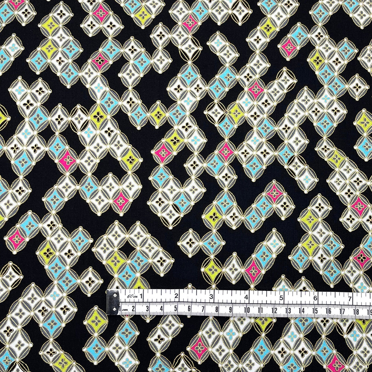 Sakura Diamonds Japanese fabric Greta Lynn Geisha Cotton Quilting fabric Benartex BT6277-12
