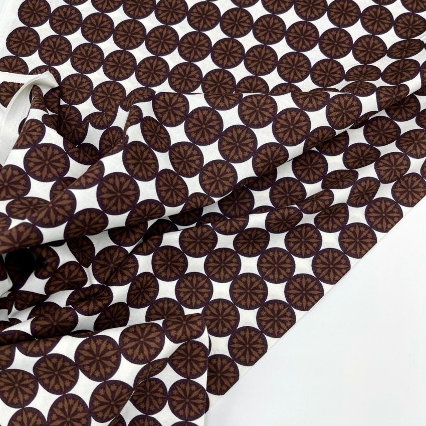 Snow Dot fabric snow flakes Geometric fabric Chocolate Brown Michael Miller CX4312