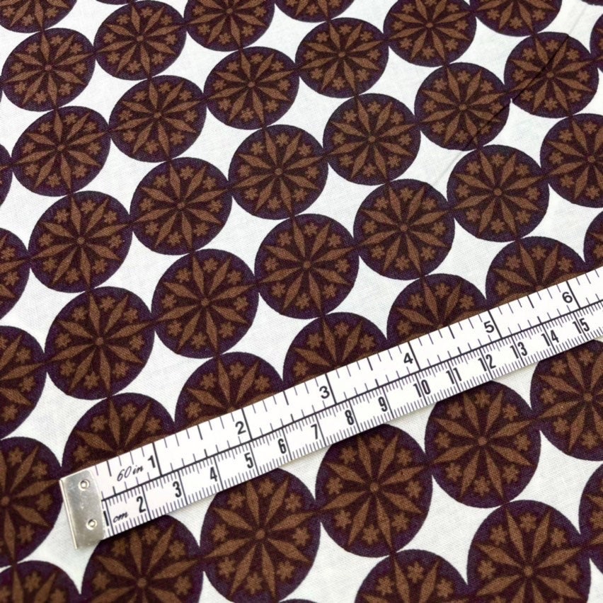 Snow Dot fabric snow flakes Geometric fabric Chocolate Brown Michael Miller CX4312