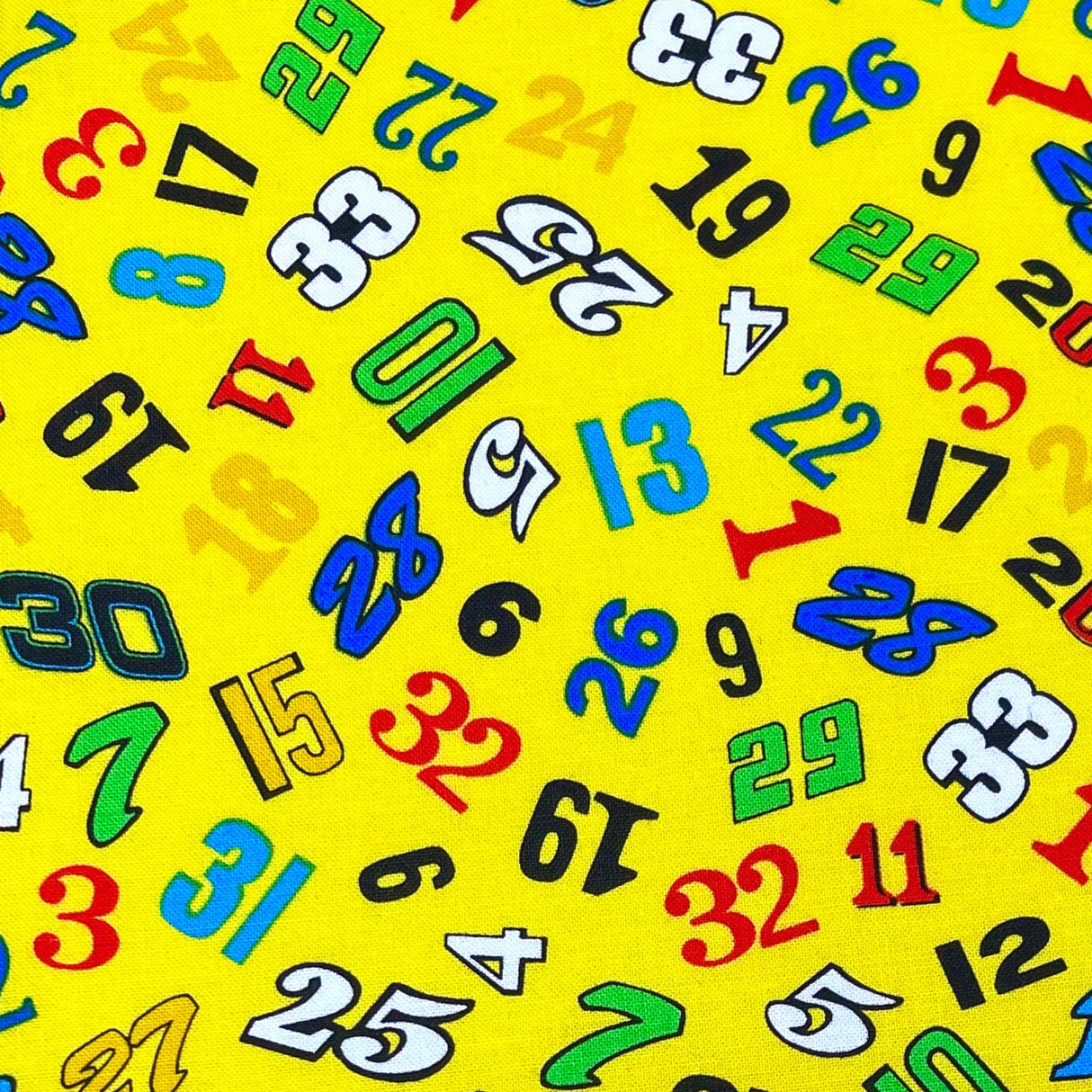 Number Fabric Fast Track Yellow Racing Cars Cotton Quilting fabric Henry Glass HG 1175-44