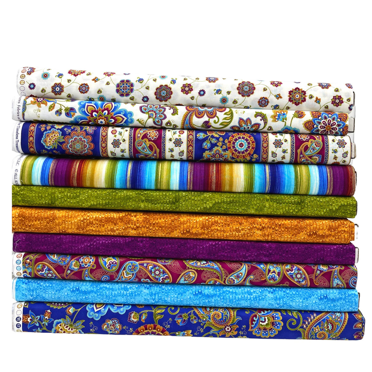 Fortuna Blender fabric 10 Fat Quarter Fabric Bundle Cotton Quilting Fabric Timeless Treasures
