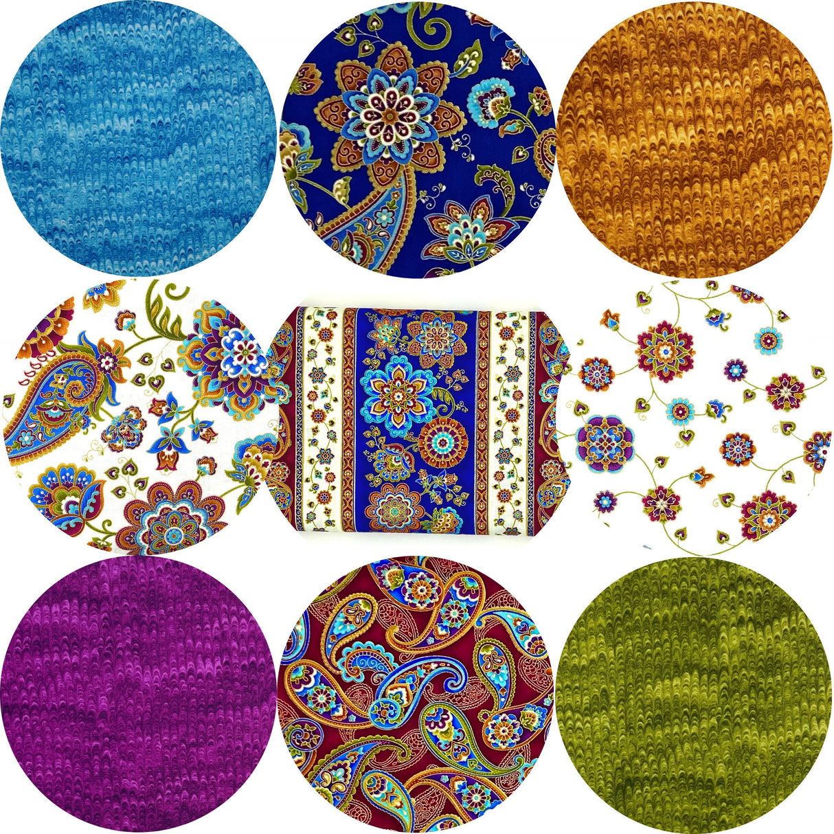 Fortuna Blender fabric 10 Fat Quarter Fabric Bundle Cotton Quilting Fabric Timeless Treasures