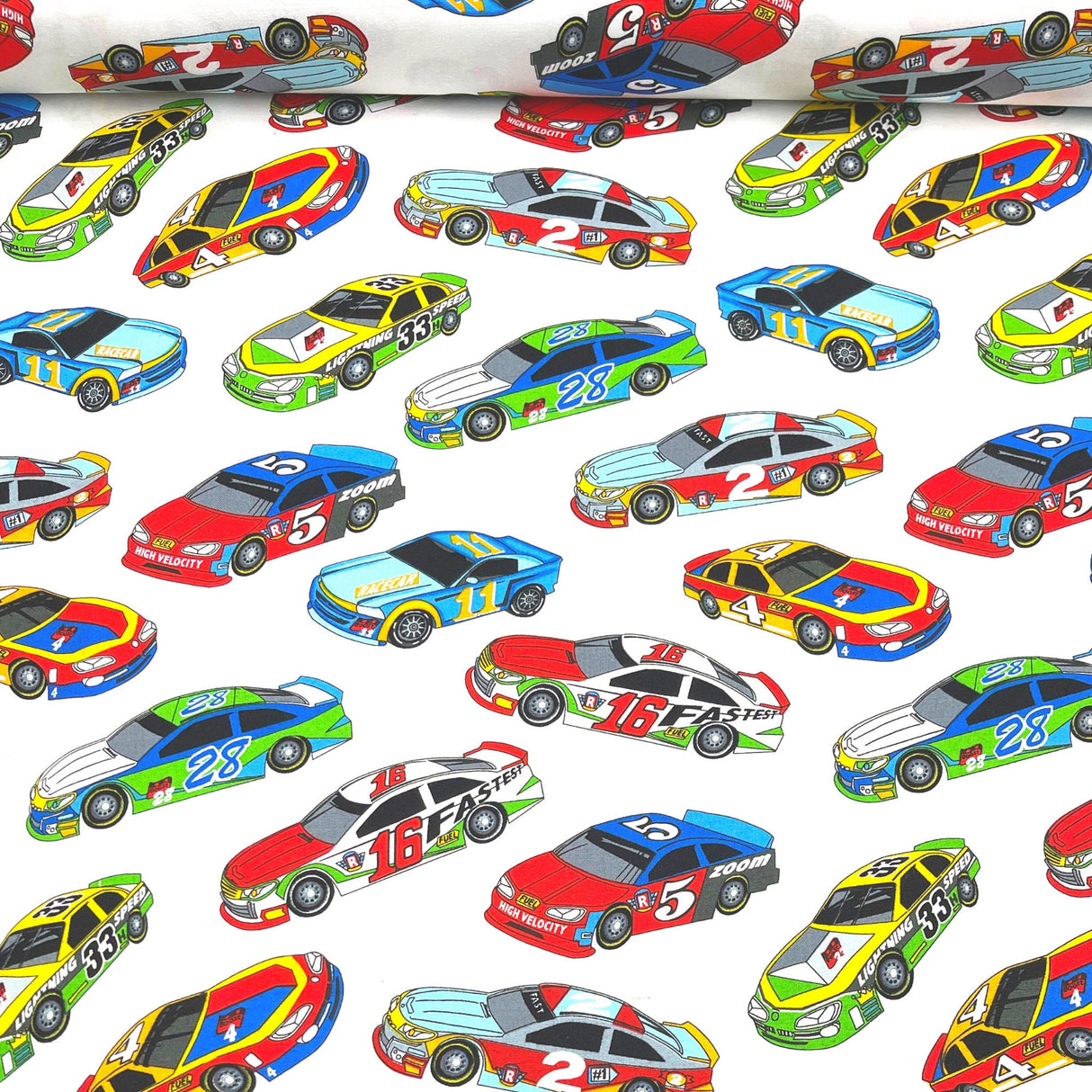 Racing Cars Fabric Fast Track Cotton Quilting fabric by First Blush Studio HG1173-08