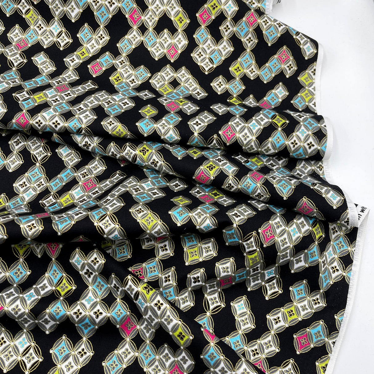 Sakura Diamonds Japanese fabric Greta Lynn Geisha Cotton Quilting fabric Benartex BT6277-12