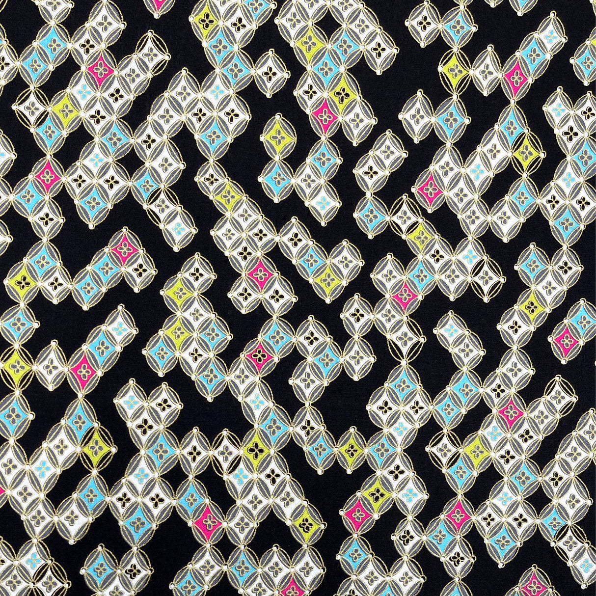 Sakura Diamonds Japanese fabric Greta Lynn Geisha Cotton Quilting fabric Benartex BT6277-12