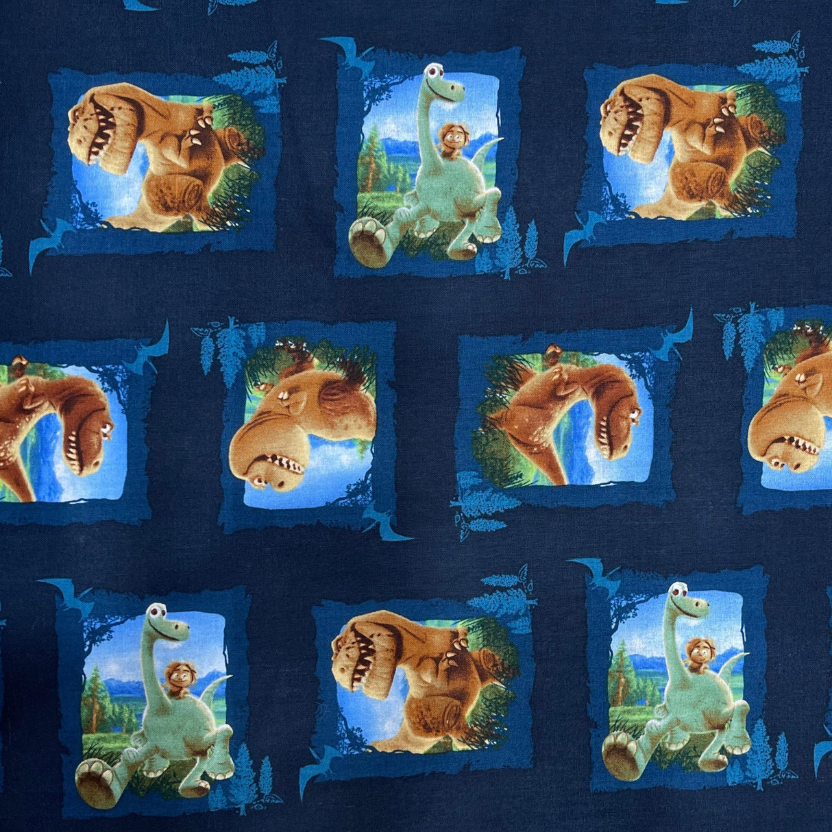 Dinosaur, Good Dinosaur, Licensed Disney fabric, Scenic Patches, Cotton Quilting Craft fabric