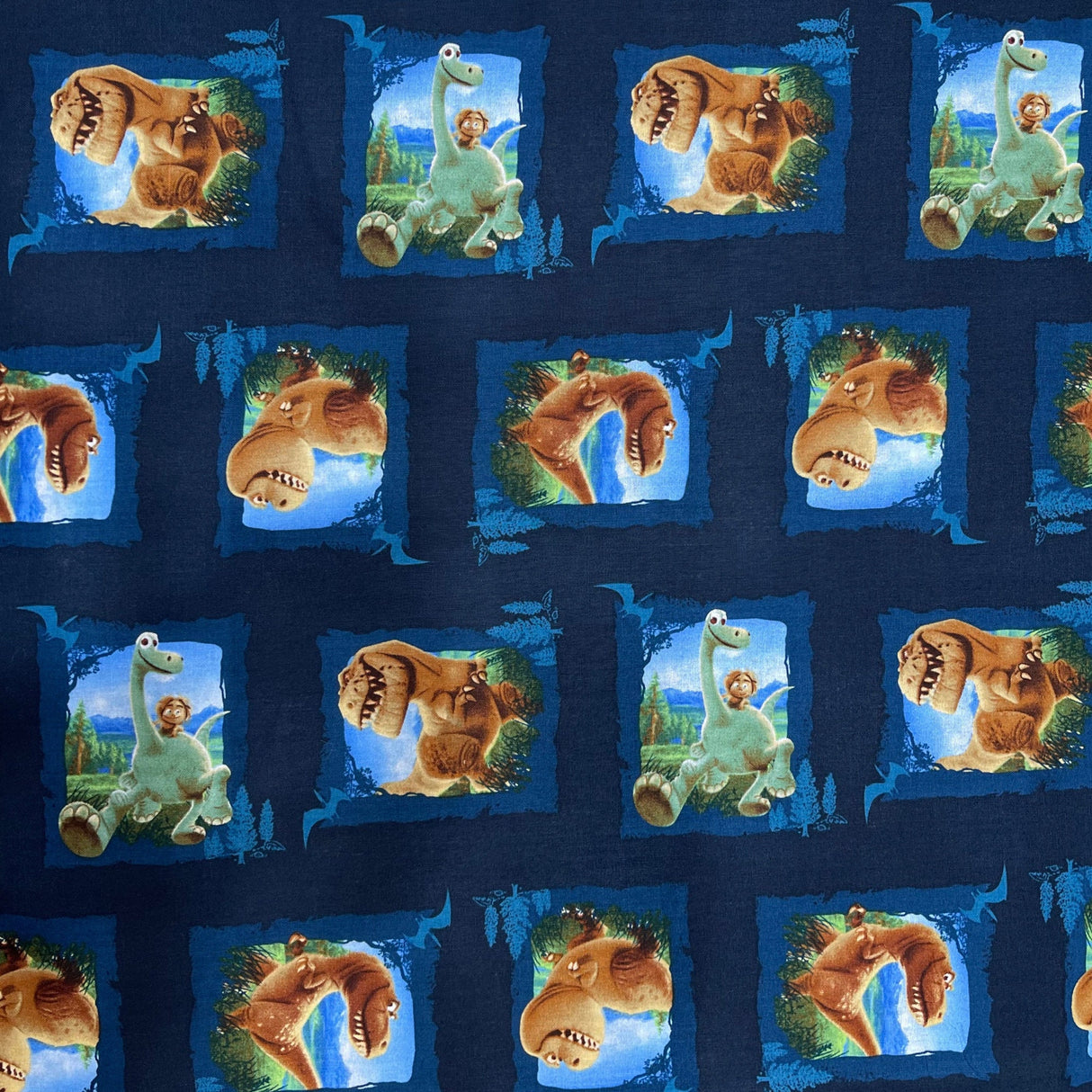 Dinosaur, Good Dinosaur, Licensed Disney fabric, Scenic Patches, Cotton Quilting Craft fabric