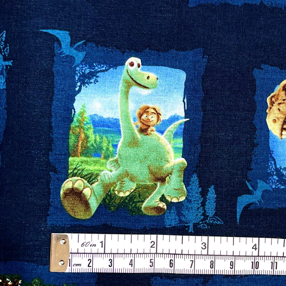 Dinosaur, Good Dinosaur, Licensed Disney fabric, Scenic Patches, Cotton Quilting Craft fabric