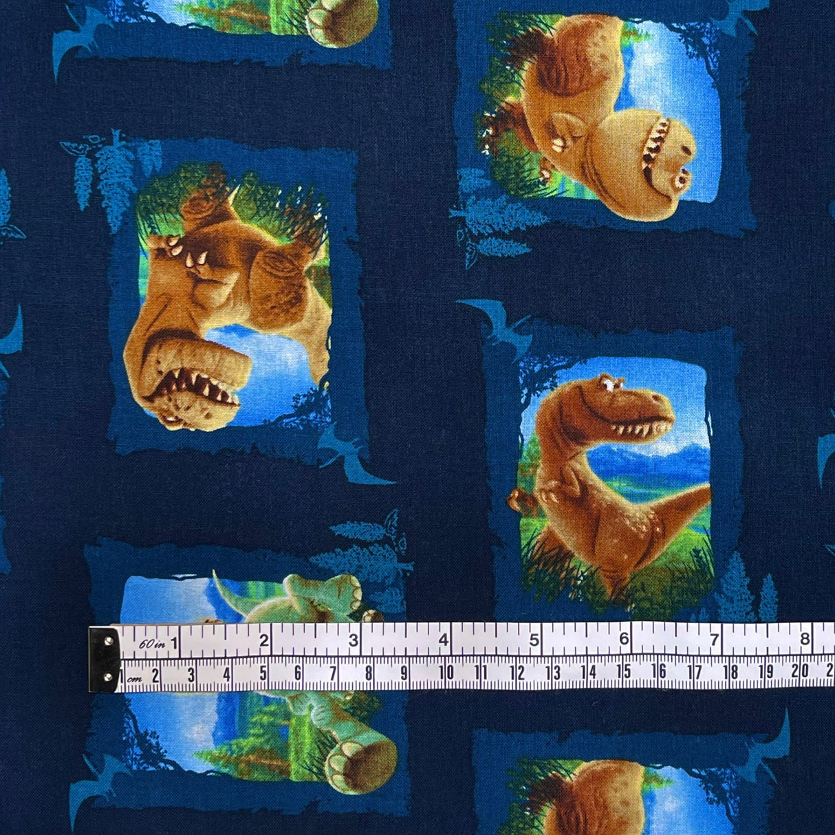 Dinosaur, Good Dinosaur, Licensed Disney fabric, Scenic Patches, Cotton Quilting Craft fabric