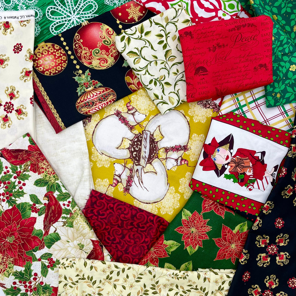 Fabric Scrap Bundle, Bolt ends, quilt fabric, scrap bundle, designer fabric, cotton fabric, FQ - 1 Pound of Fabric (453grams)