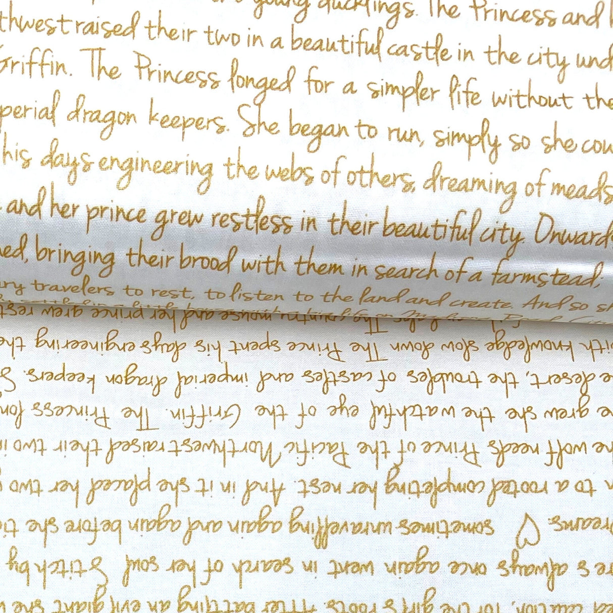 Memoirs fabric, Cotton, Quilting fabric, Words, letters, Michael Miller fabrics MD-5581.Gold