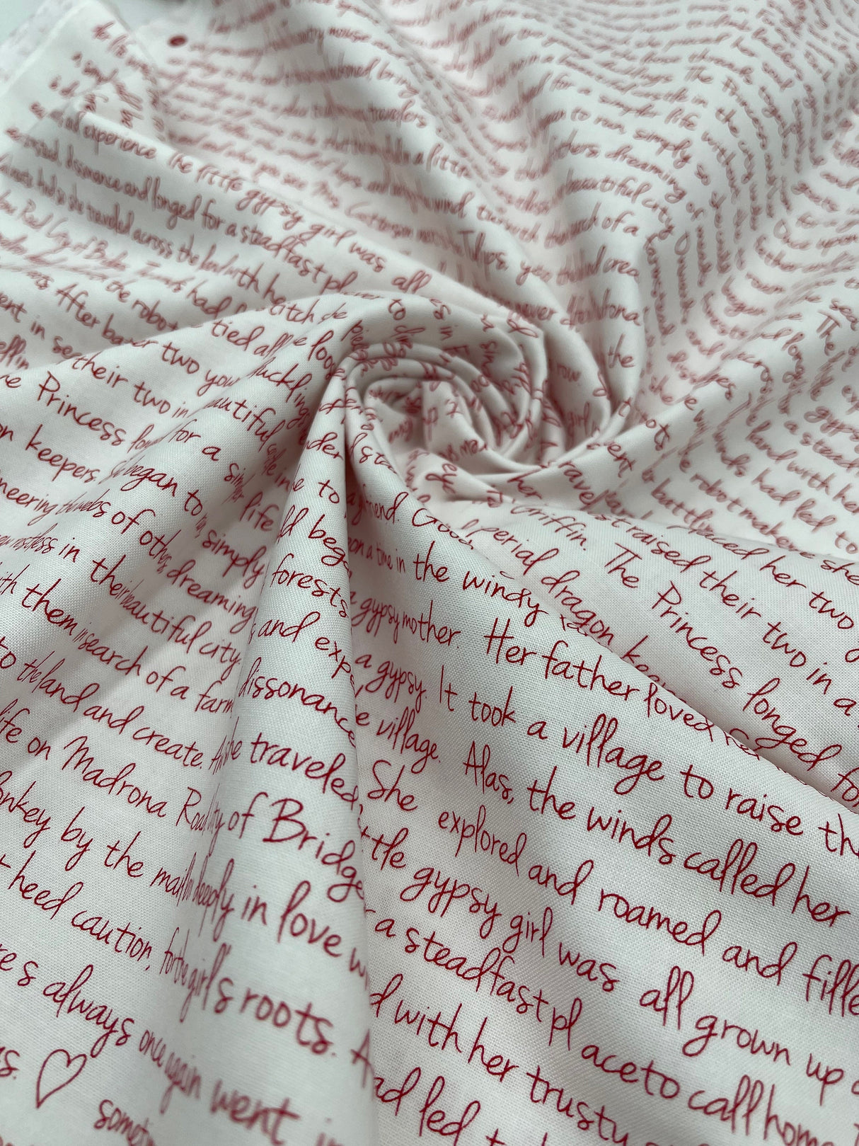 Memoirs fabric, Cotton, Quilting fabric, Words, letters, Michael Miller fabrics MD-5581RED