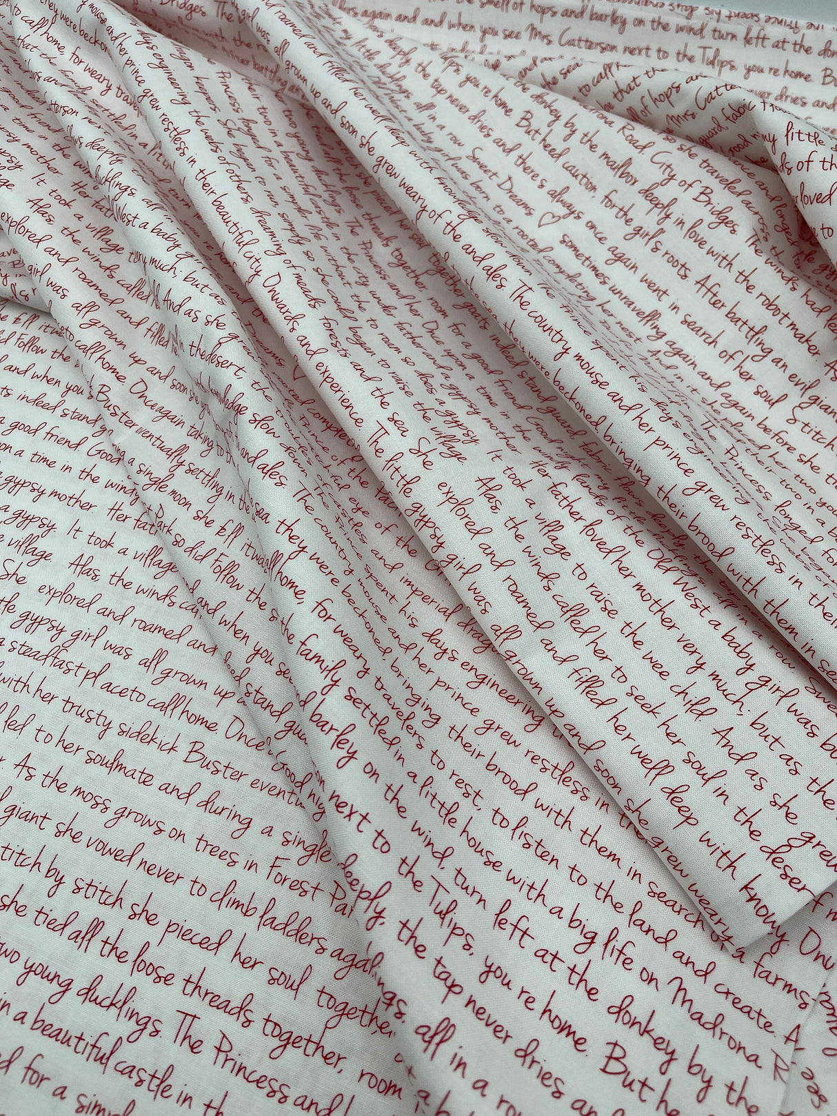 Memoirs fabric, Cotton, Quilting fabric, Words, letters, Michael Miller fabrics MD-5581RED