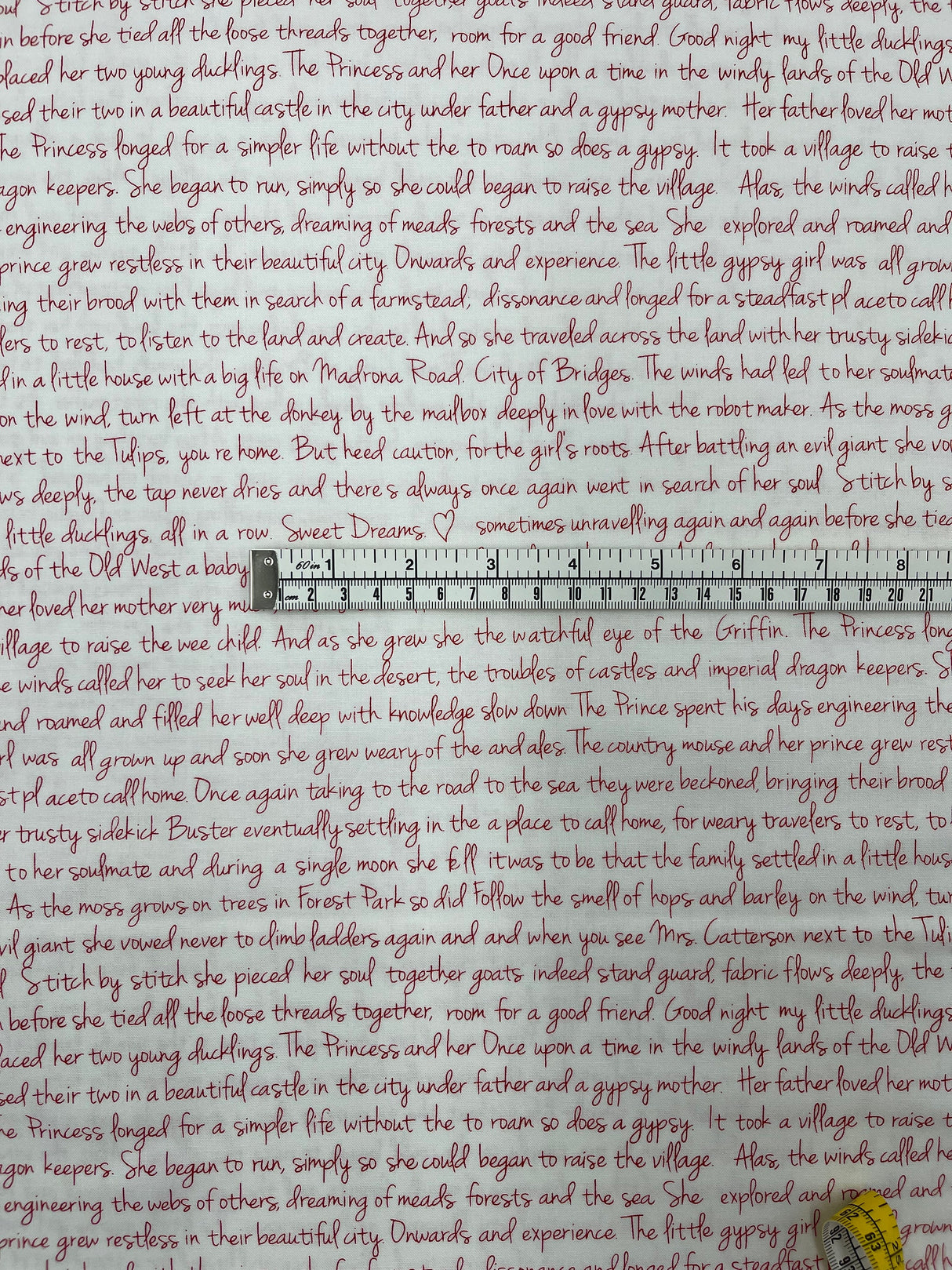 Memoirs fabric, Cotton, Quilting fabric, Words, letters, Michael Miller fabrics MD-5581RED