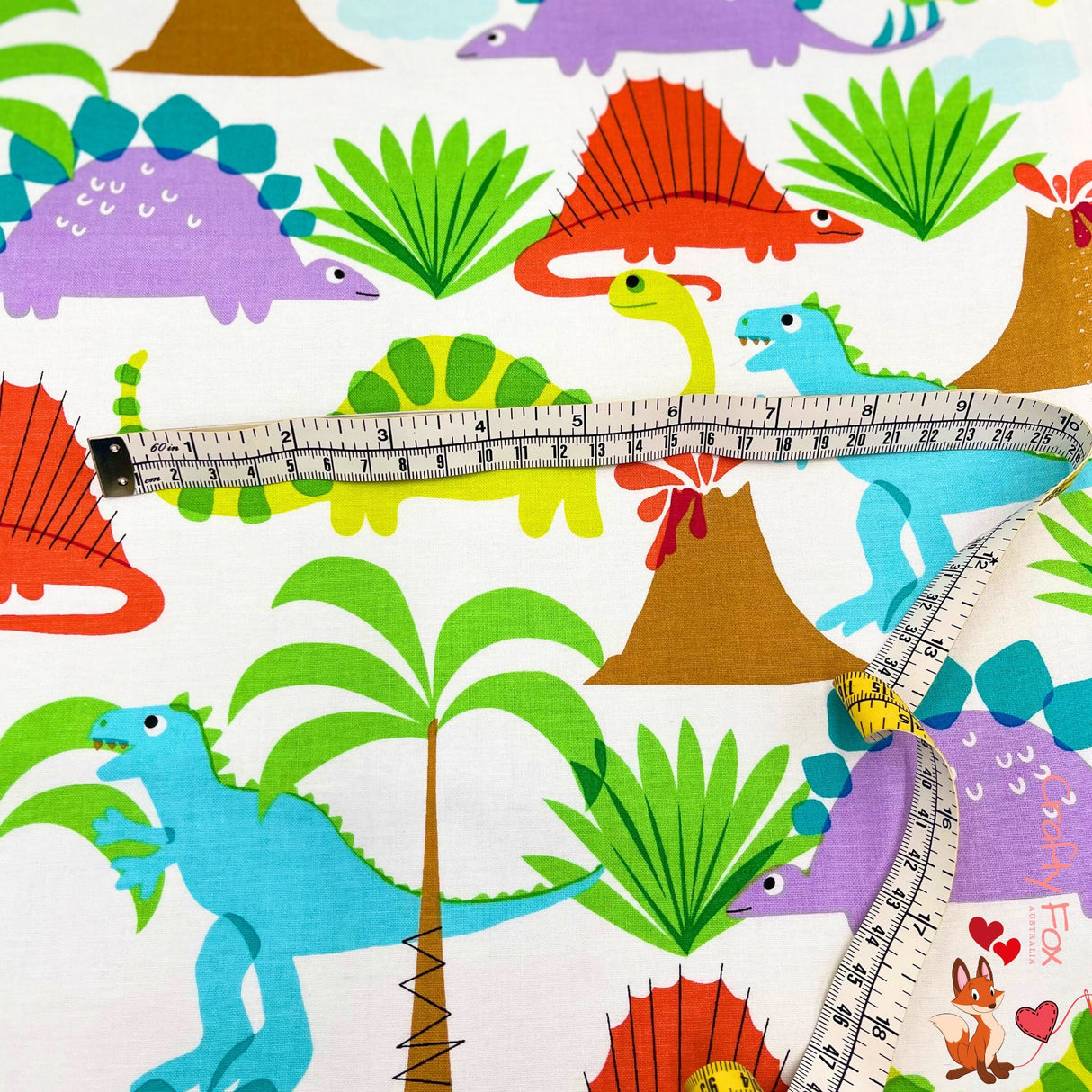 Land Lost fabric, Bright Animal Rainbow colours, Michael Miller fabrics MM5869-Multi