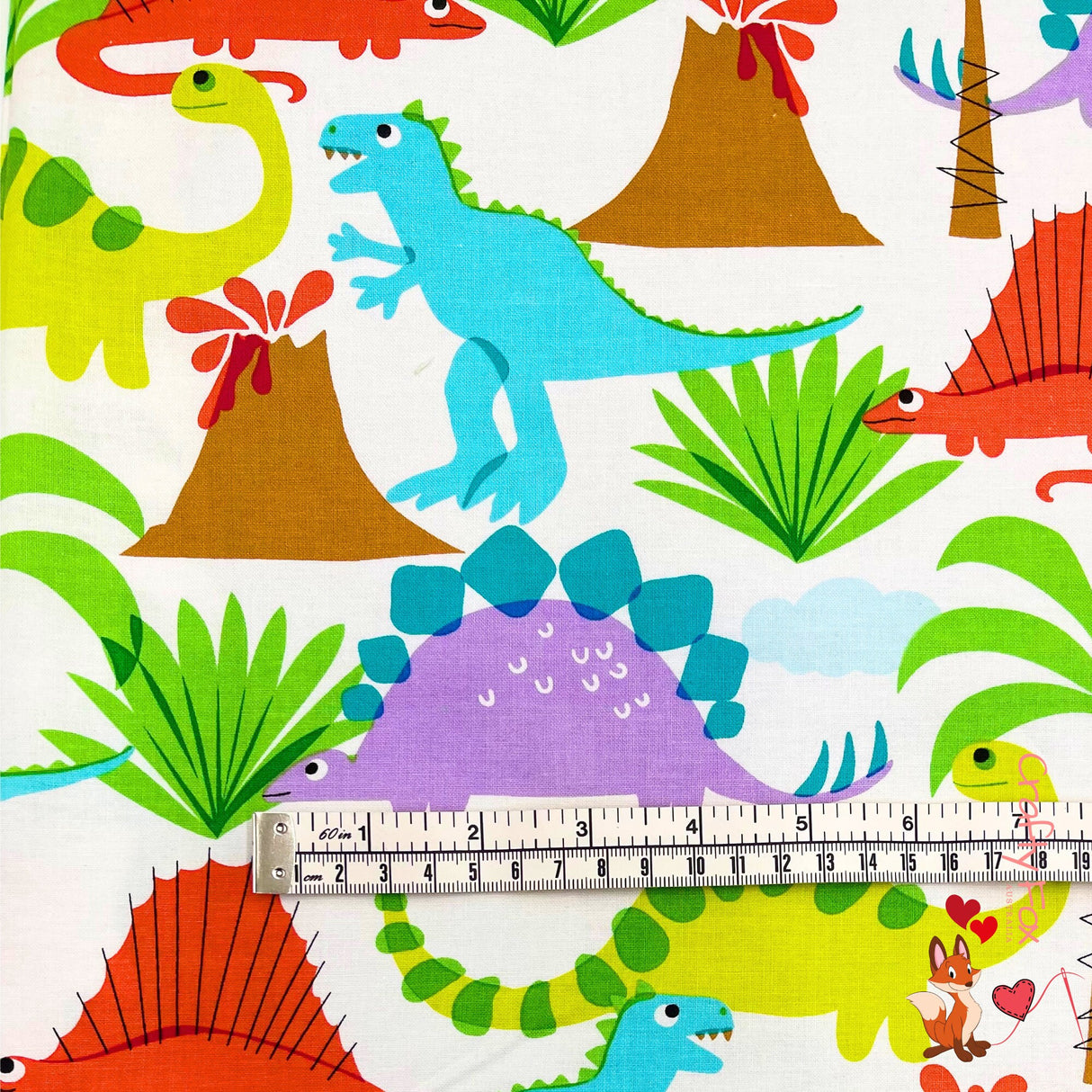 Land Lost fabric, Bright Animal Rainbow colours, Michael Miller fabrics MM5869-Multi