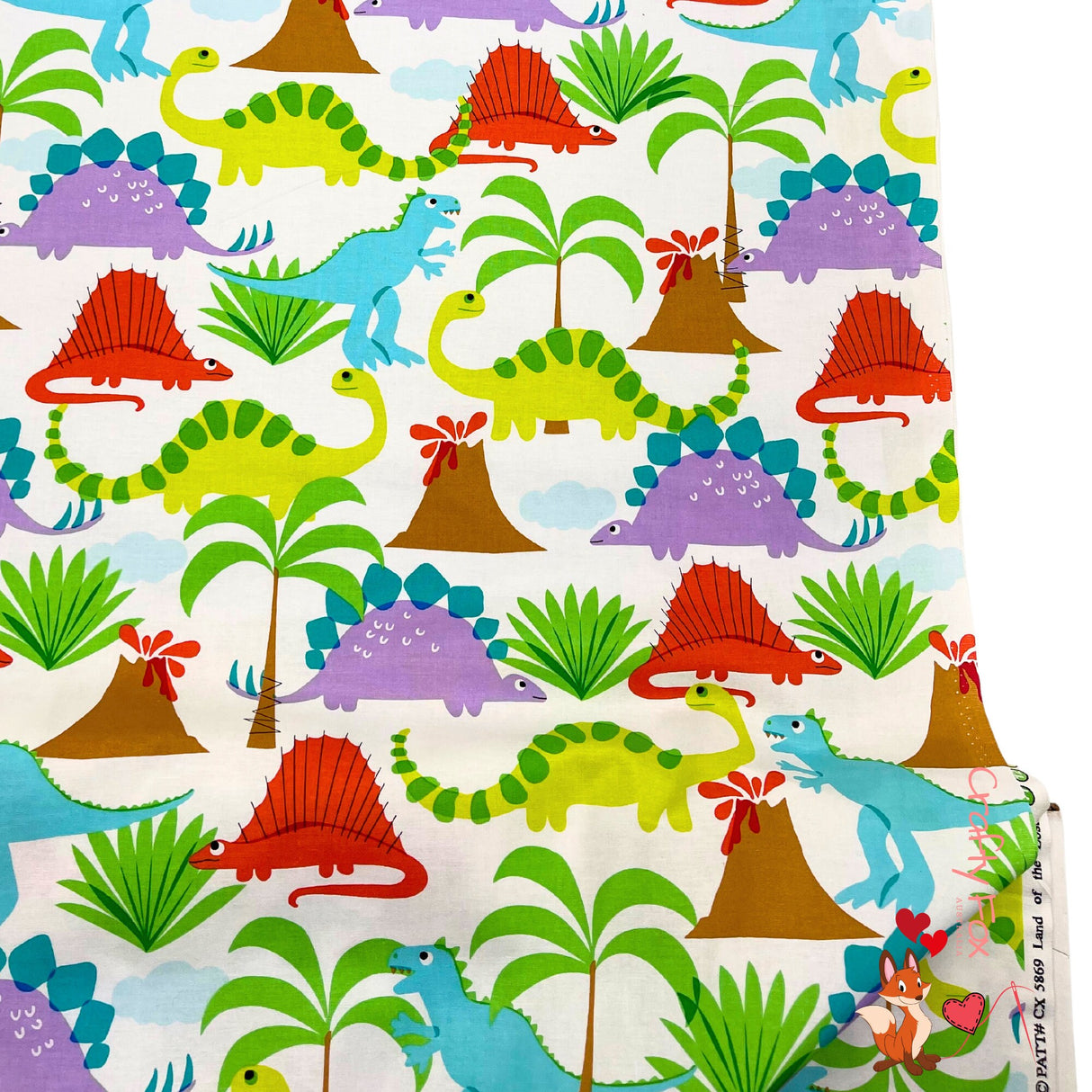 Land Lost fabric, Bright Animal Rainbow colours, Michael Miller fabrics MM5869-Multi