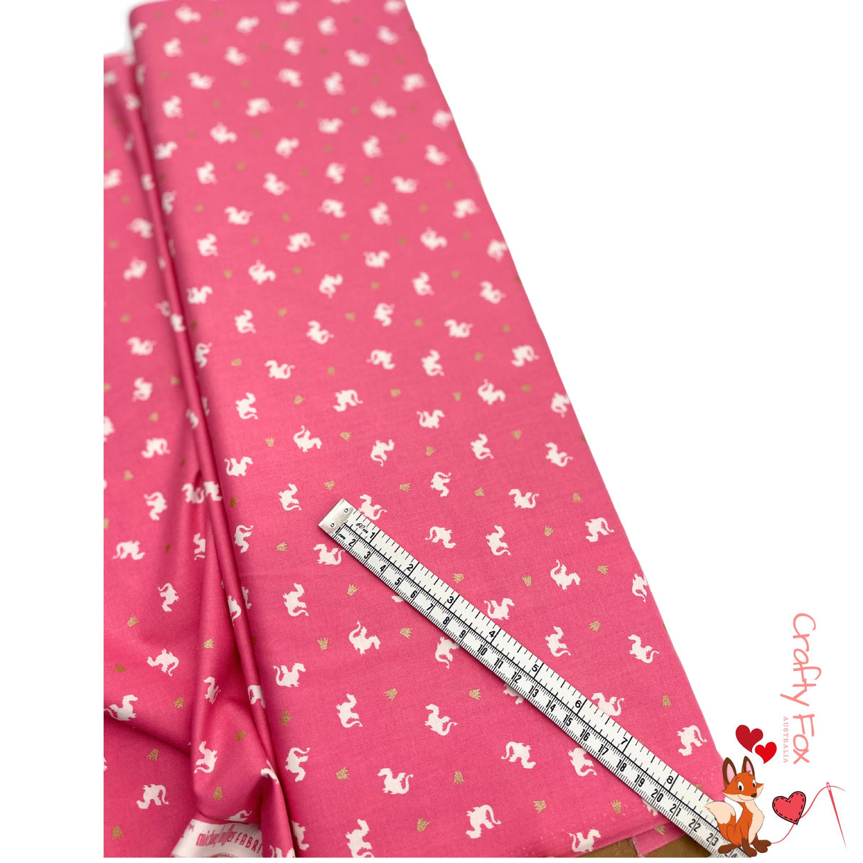 Baby Dragon fabric, Magic, Berry Pink, Cotton Quilting Animal fabric, Michael Miller fabrics MD7197Pink