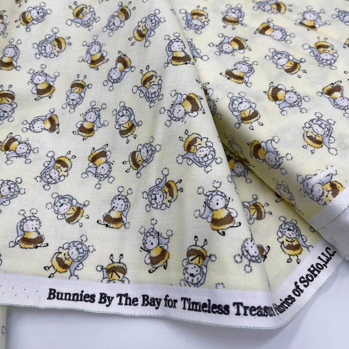 Bunnies by the Bay Quilting fabric, Bunnies Bees, Timeless Treasure (Cotton Fabric) C6455