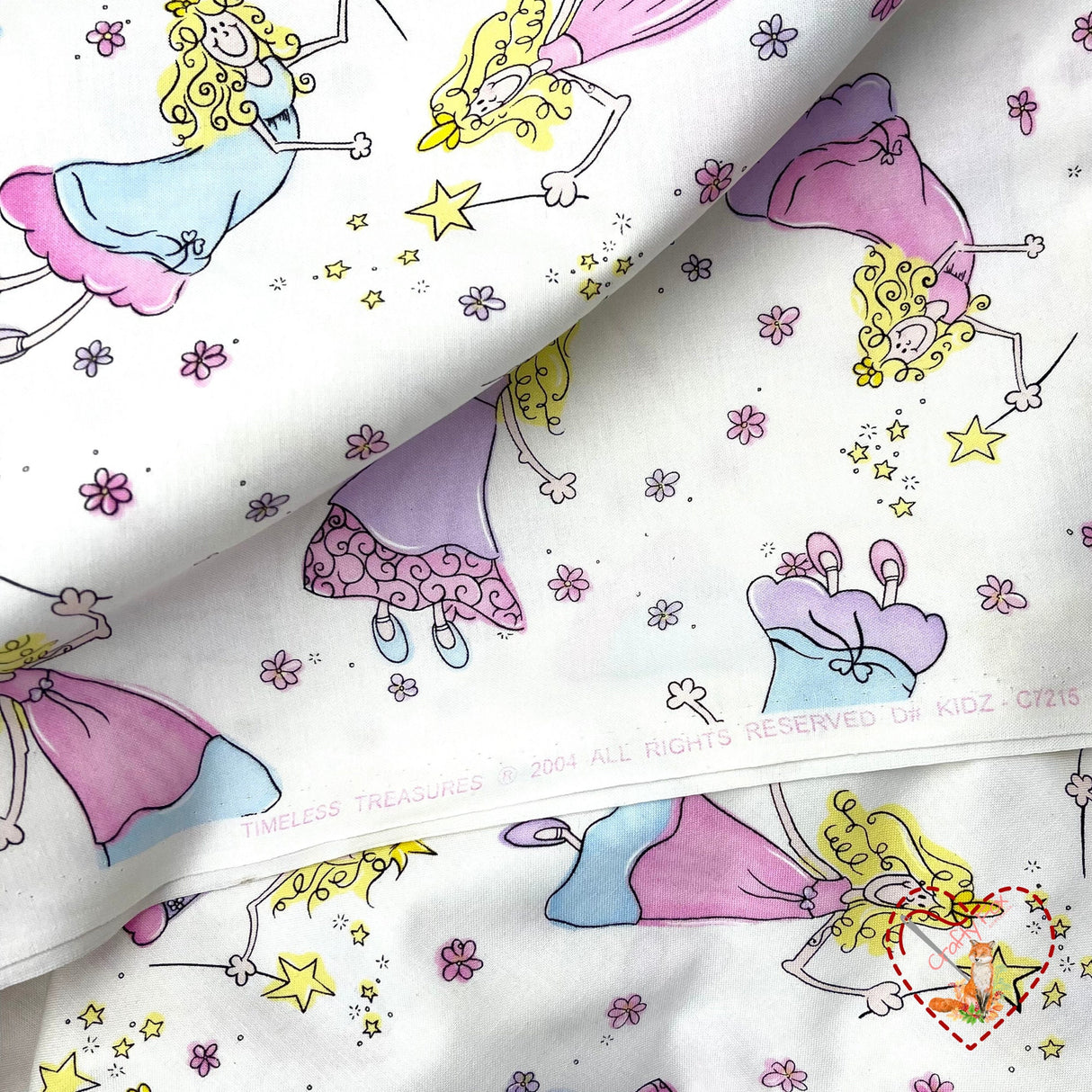 Rare Fabric, Fairies Fabric, Vintage Cotton Quilting fabric, Timeless Treasures TT-C7215