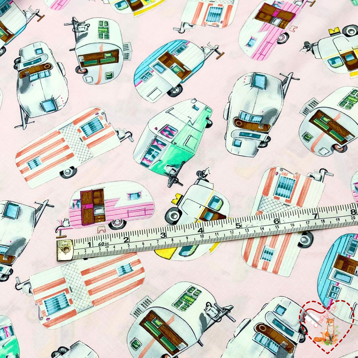 Vintage Campers, Camping Vehicles, RV Trailer Caravans, Quilting, Cotton fabric TT-C5392.GM