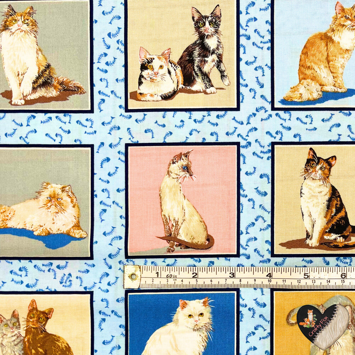 Cats Corner, Animal portraits, Cotton, Quilting, Craft, Cat fabric NT-DRS87280.1