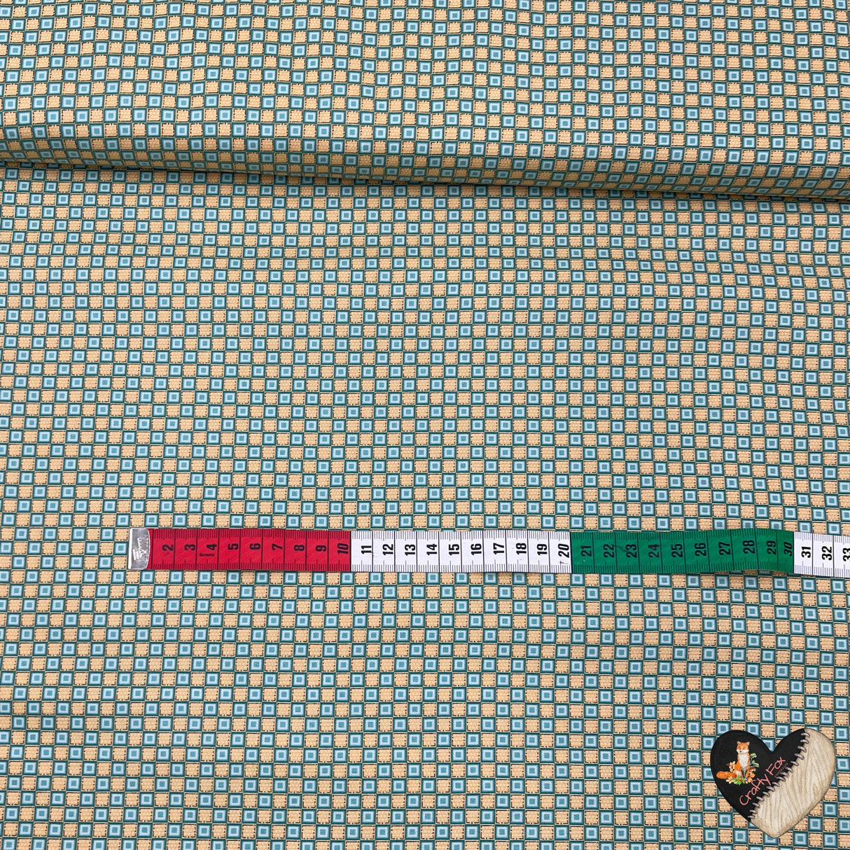 Why fabric, Tan, Green, Stars and miniature Checks, Quilting, Cotton fabric, Henry Glass HG-8217