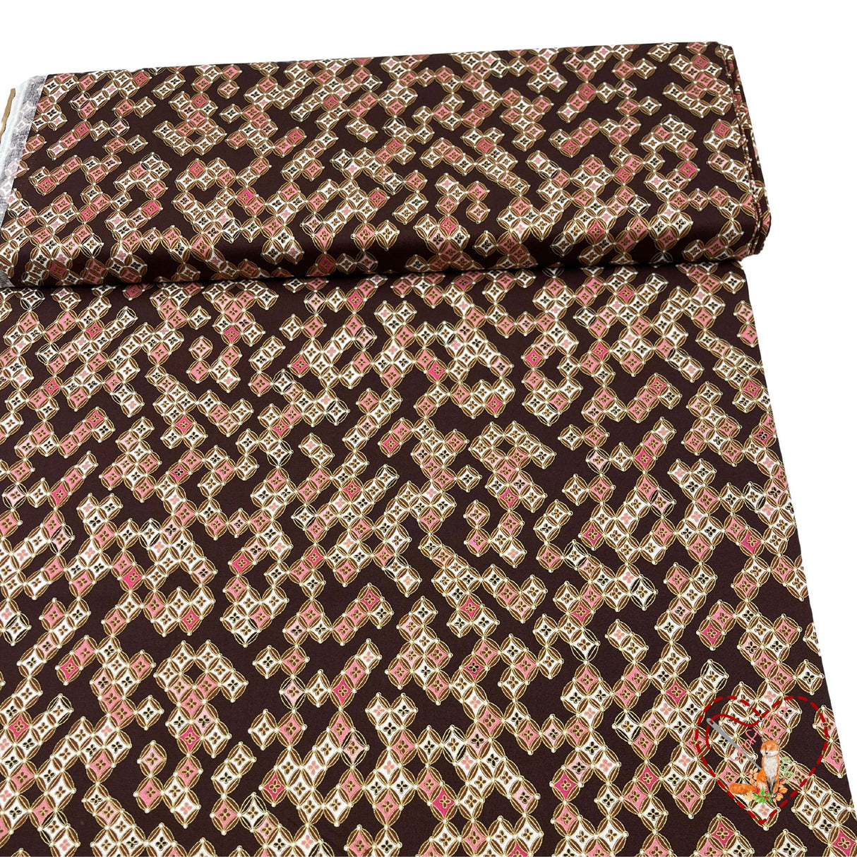 Sakura Japanese fabric by Greta Lynn, Diamonds, Geisha, Cotton Quilting fabric Benartex BT6277.77