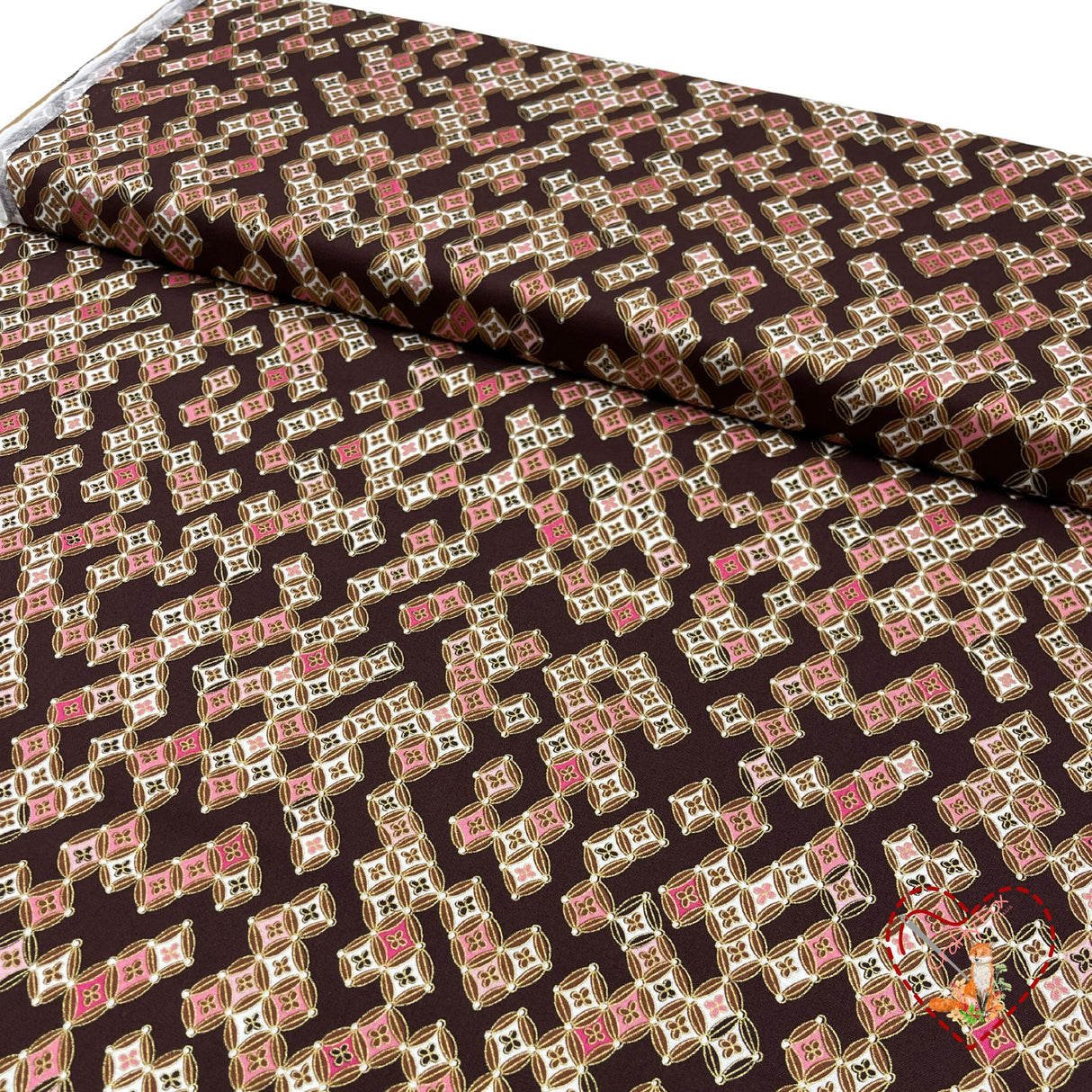 Sakura Japanese fabric by Greta Lynn, Diamonds, Geisha, Cotton Quilting fabric Benartex BT6277.77