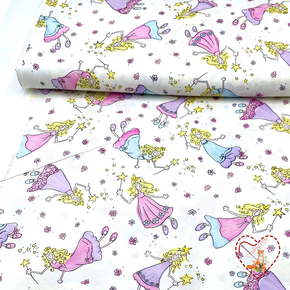 Rare Fabric, Fairies Fabric, Vintage Cotton Quilting fabric, Timeless Treasures TT-C7215