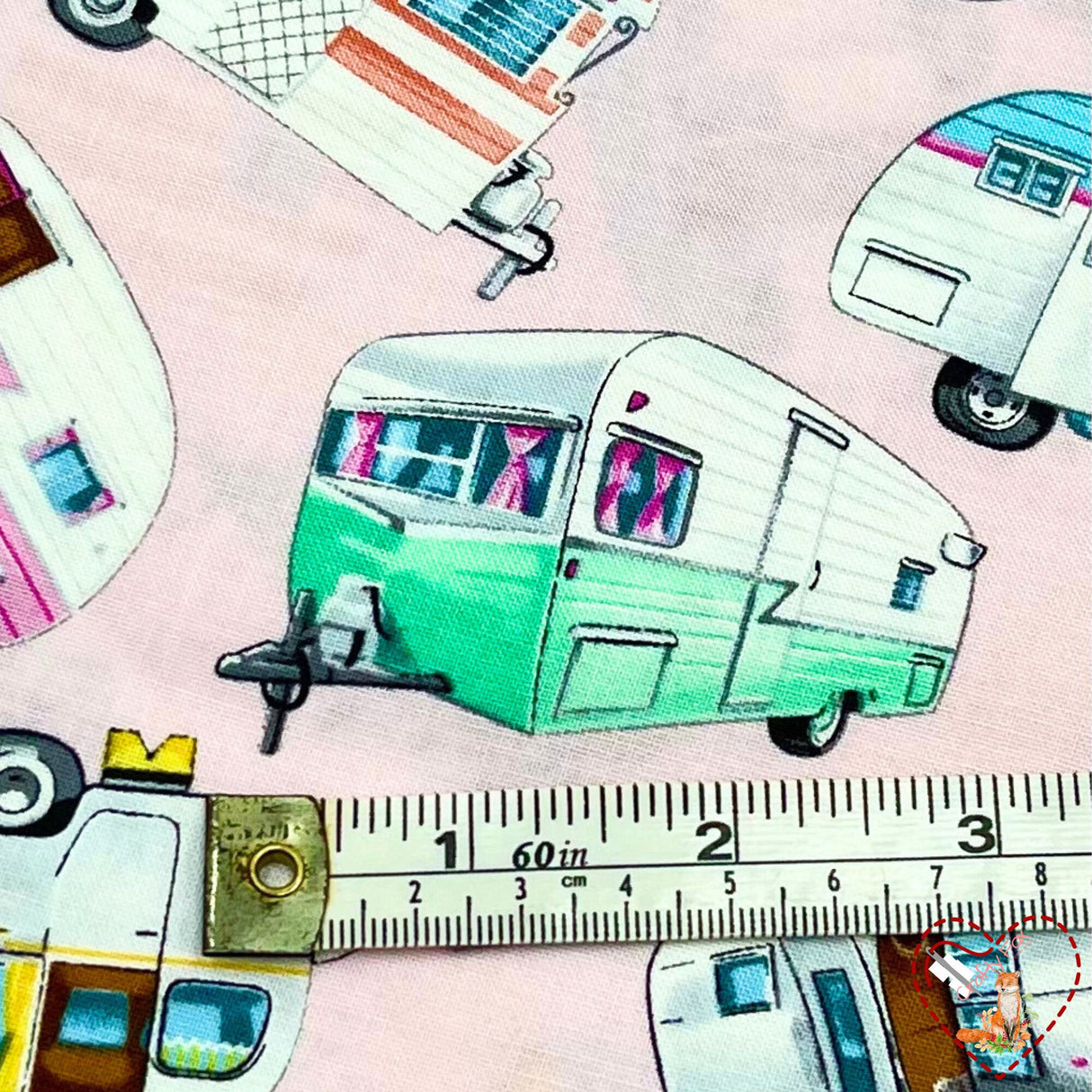 Vintage Campers, Camping Vehicles, RV Trailer Caravans, Quilting, Cotton fabric TT-C5392.GM