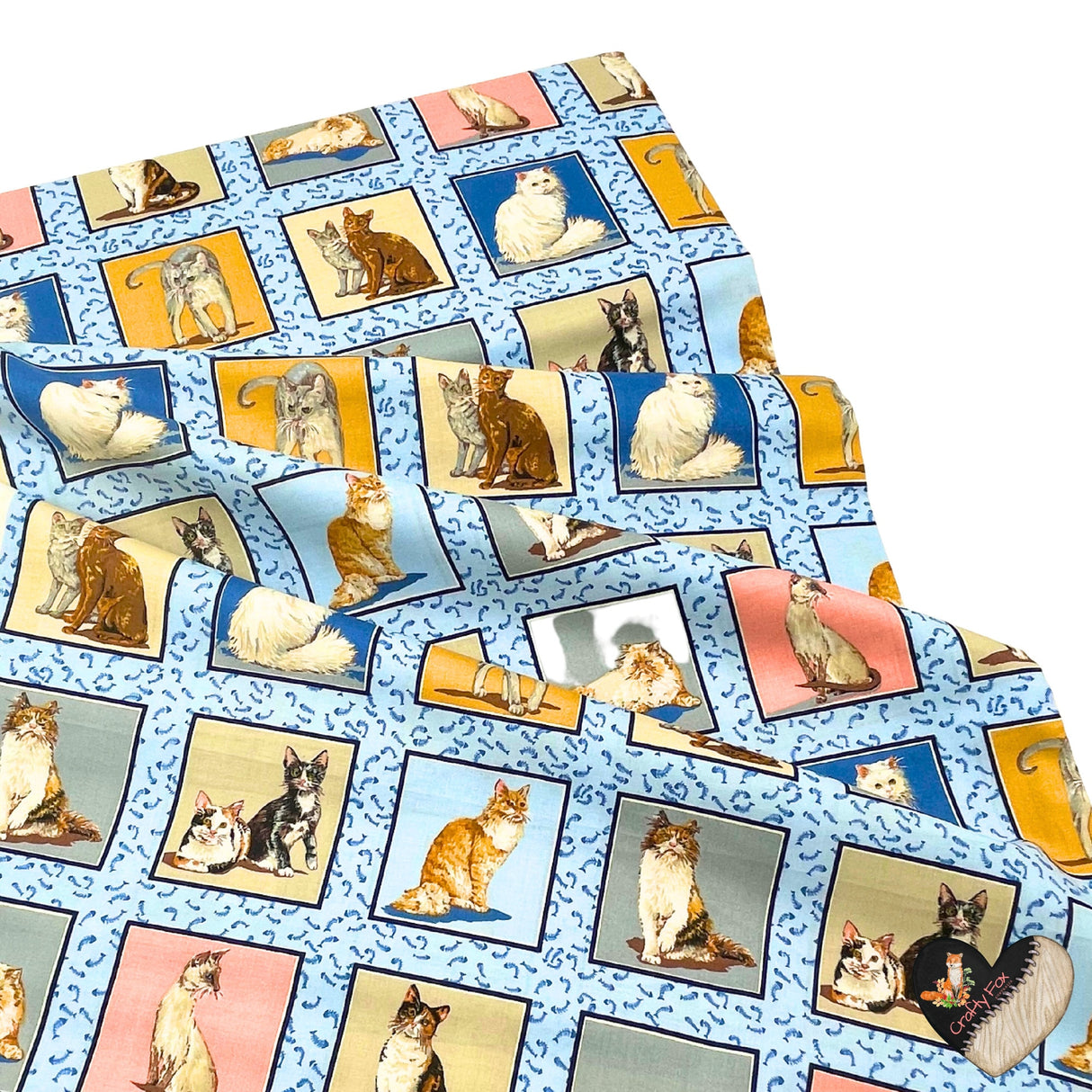 Cats Corner, Animal portraits, Cotton, Quilting, Craft, Cat fabric NT-DRS87280.1