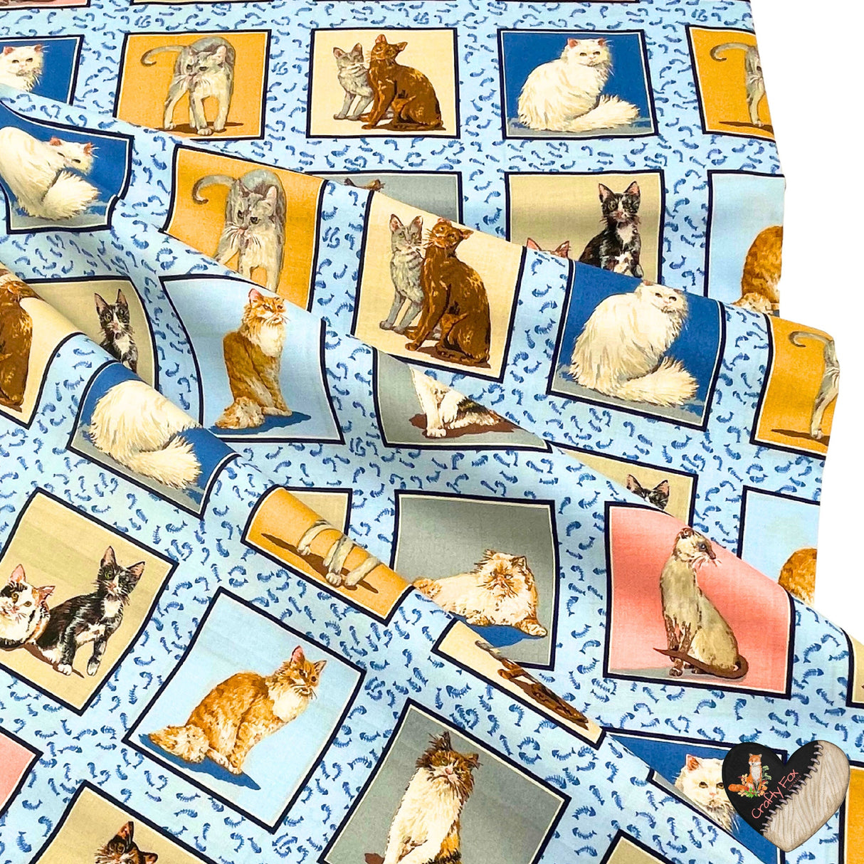 Cats Corner, Animal portraits, Cotton, Quilting, Craft, Cat fabric NT-DRS87280.1