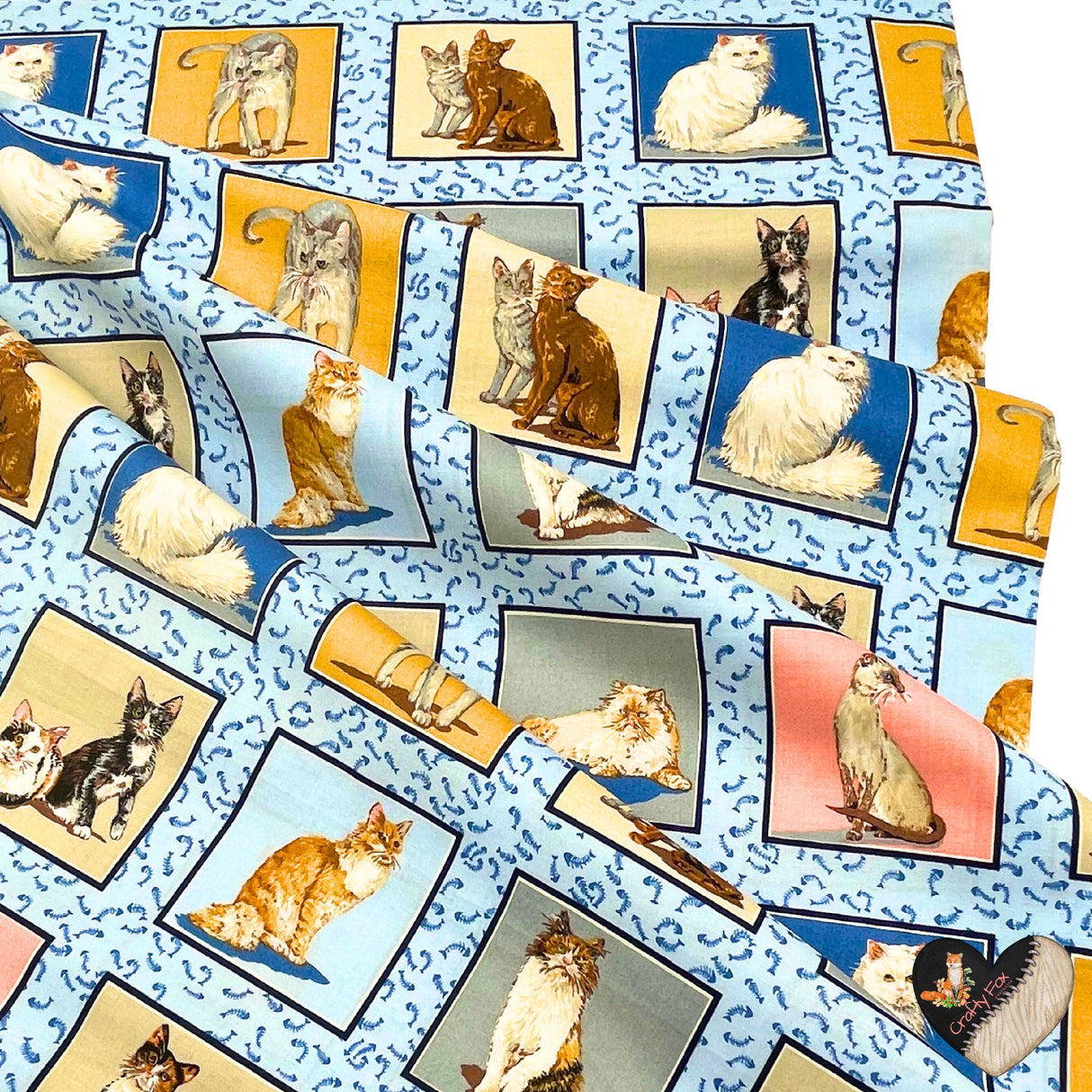 Cats Corner, Animal portraits, Cotton, Quilting, Craft, Cat fabric NT-DRS87280.1