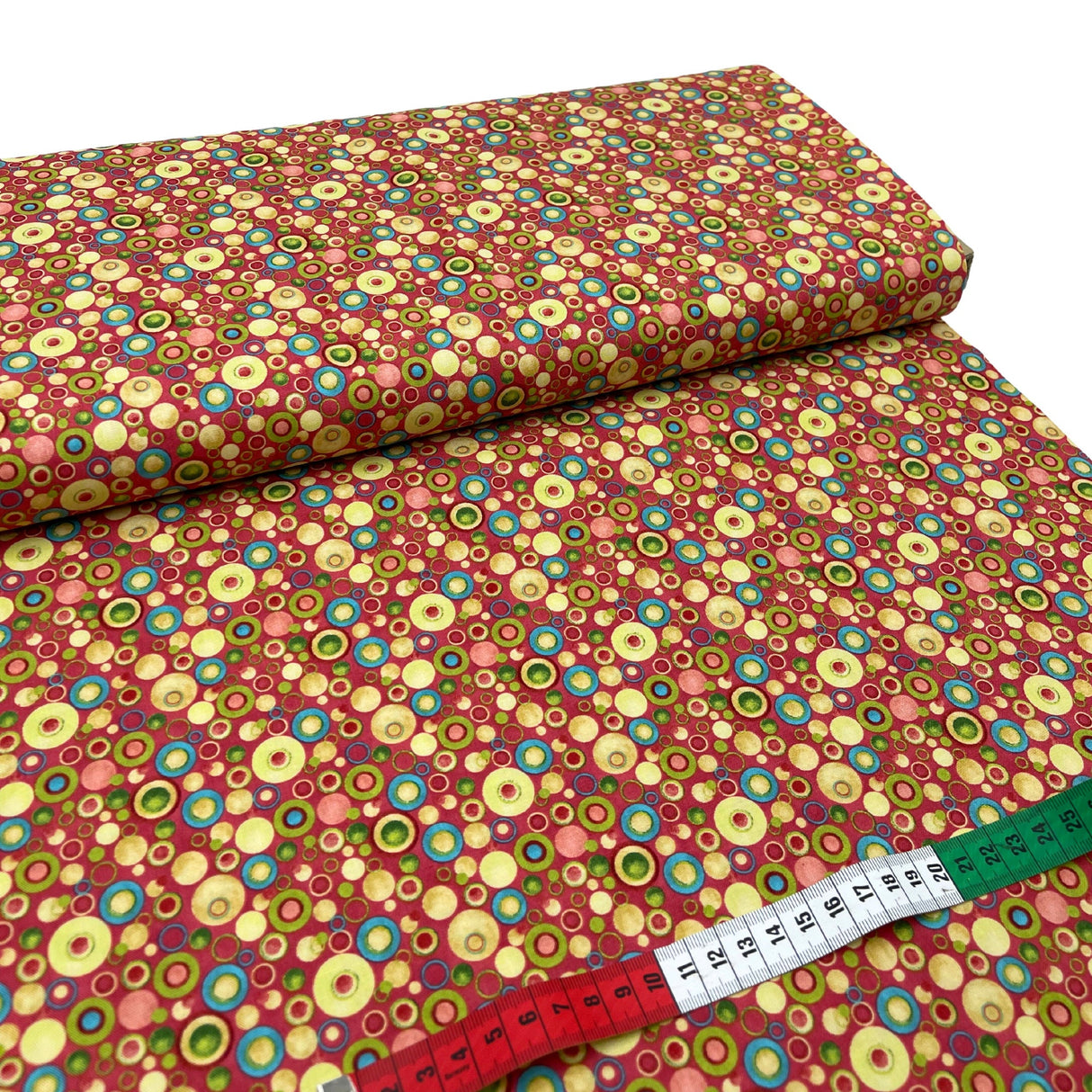 Why fabric, Rose, Brown Circle Dot Fabric Quilting, Cotton fabric, Henry Glass HG-8218