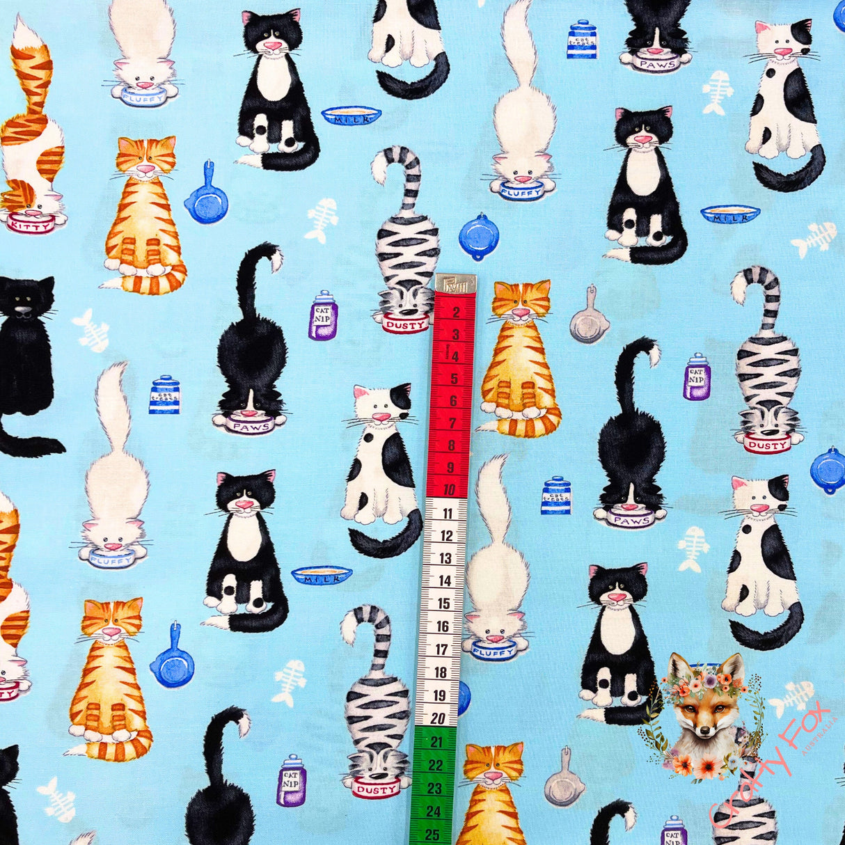 Cats Meow fabric, Animals, Cat fabric, Stacked cats Blue, Cotton, Quilting, Henry Glass HG1141.11