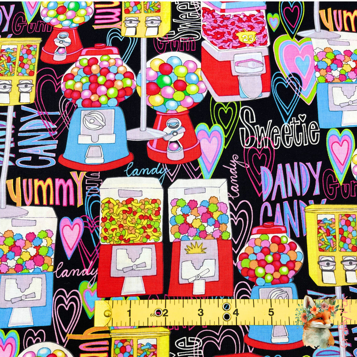Candy Machines, Sweets, Bubblegum fabric, Quilting Cotton Fabrics, Timeless Treasures TT-9272.Fun