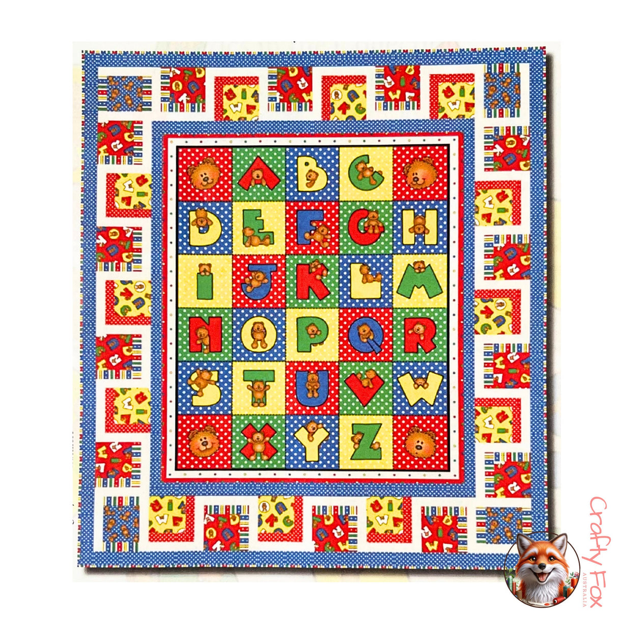 Front of Alpha Bears Quilt Kit by Henry Glass Fabrics