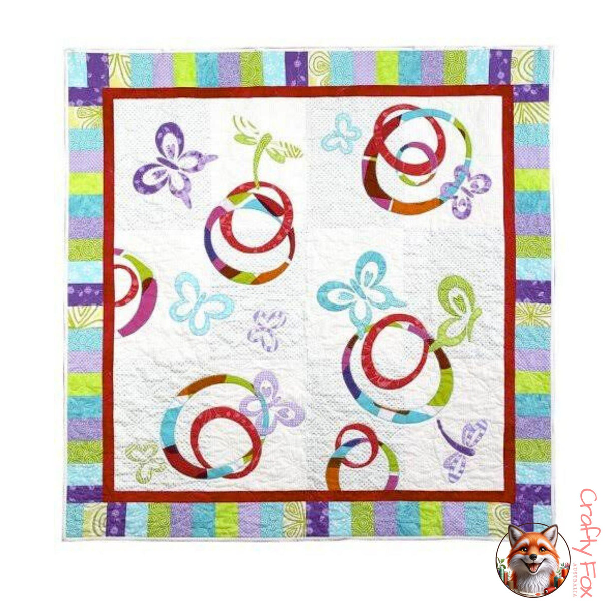 Quilt frontal of Hoop La Lap Quilt Kit, Pattern by Hot Possum