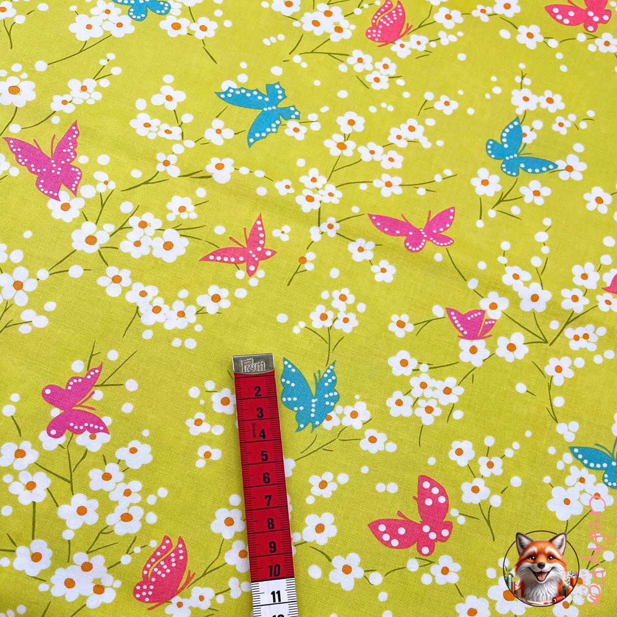 Butterfly Blossom fabric, Michael Miller Fabrics, Grass Green, Project Dovetail MM-DC7081.Gras