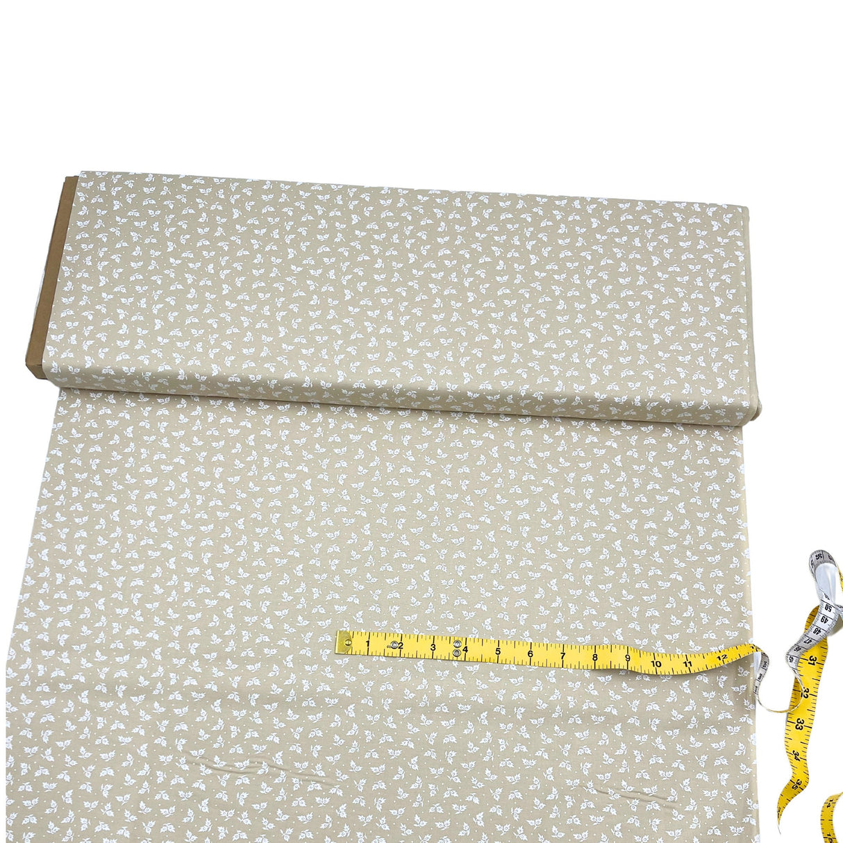 Tone on Tone Fabric, SewTrade USA-Made Cotton Quilting - White on Tea Stain | MC36244W.T